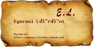 Egeresi Lóránt névjegykártya