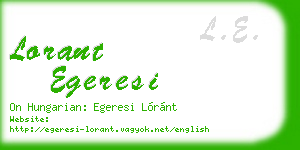 lorant egeresi business card