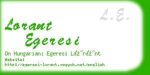 lorant egeresi business card